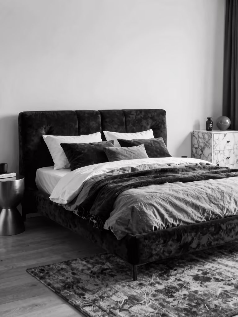 modern black and white bedrooms