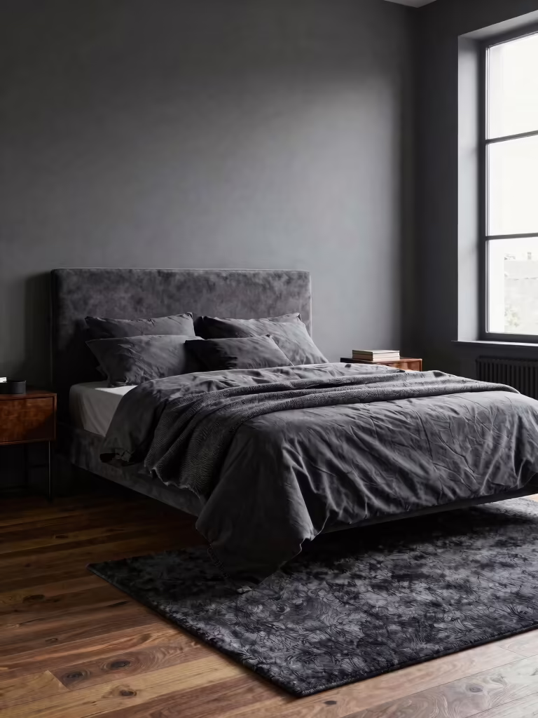 mood enhancing charcoal grey bedrooms