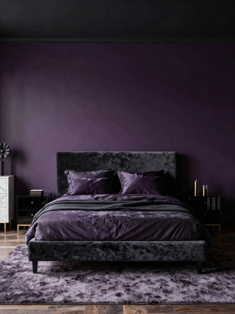 moody purple black room aesthetics
