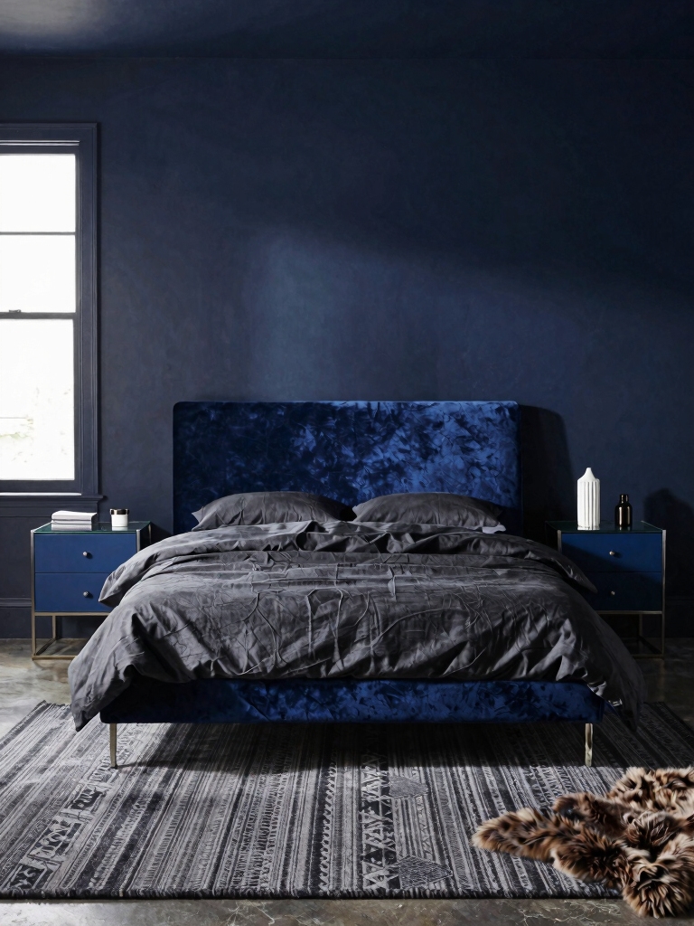 navy blue adds cozy drama