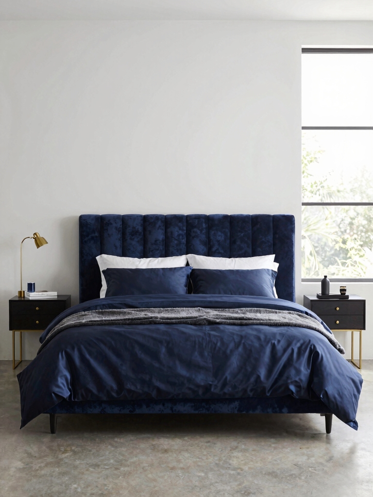 navy blue bedroom inspiration