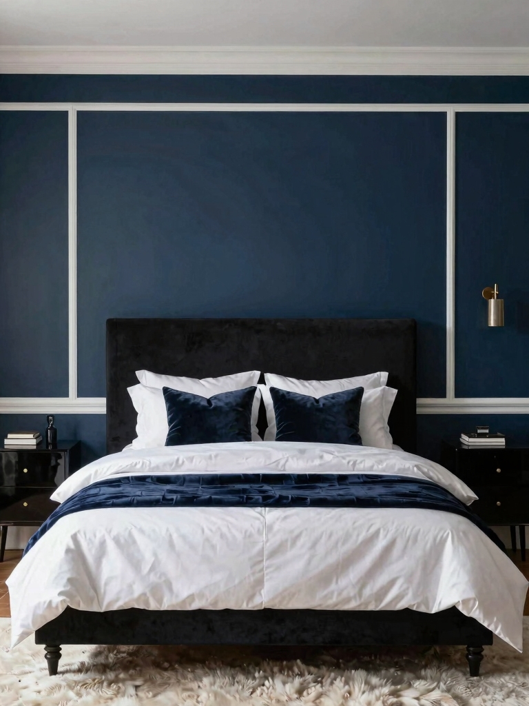 navy walls white accents