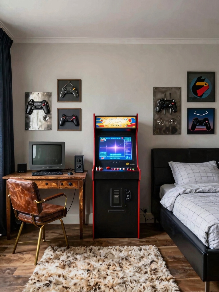 nostalgic vintage gamer decor
