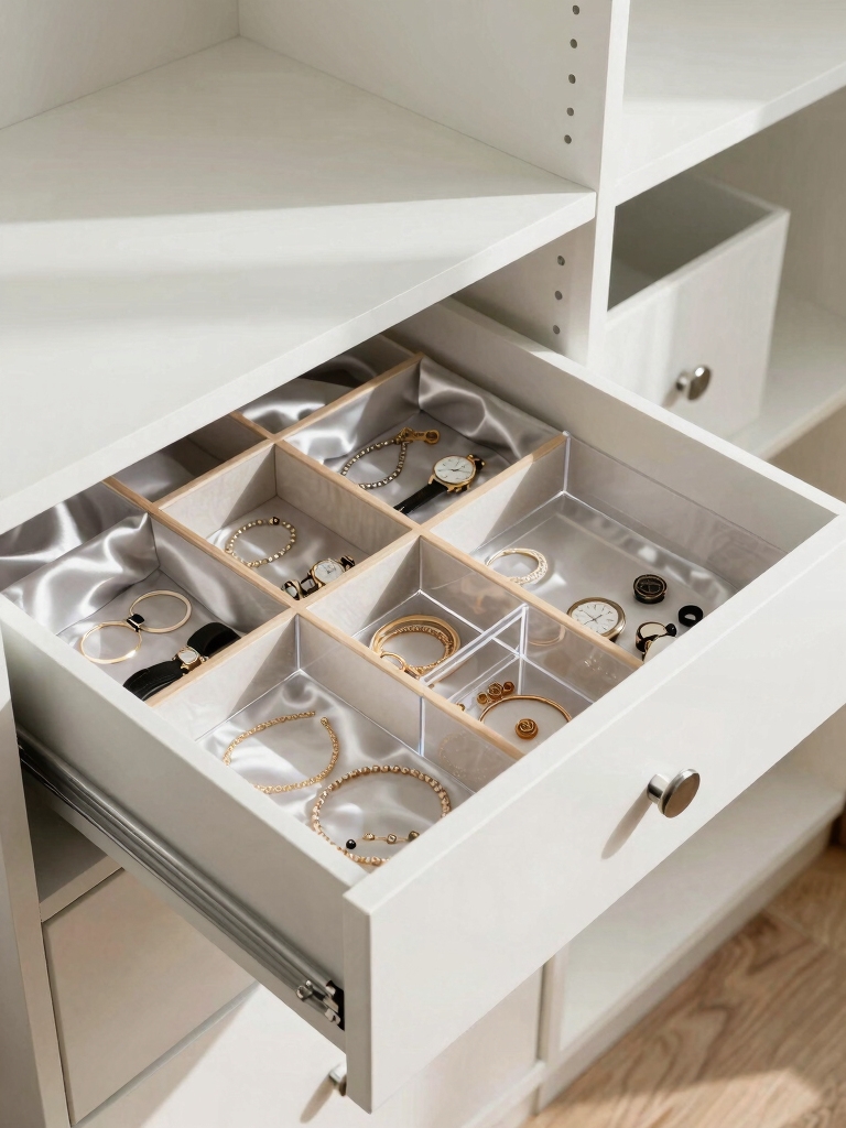 organized tiny accessory storage