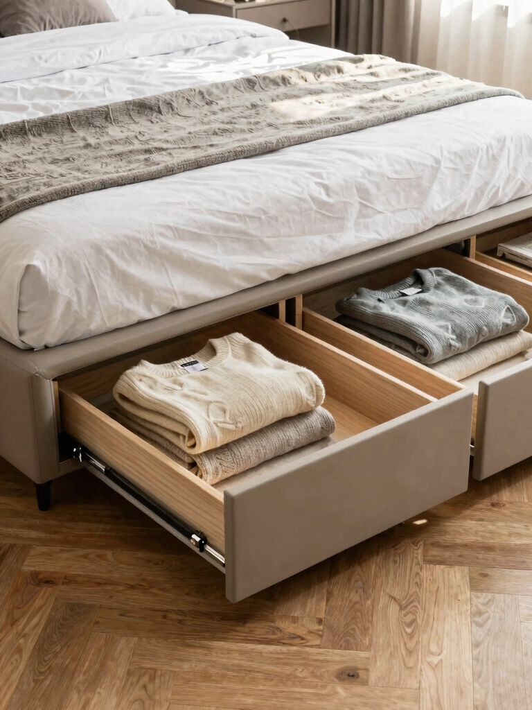 organized under bed storage solutions