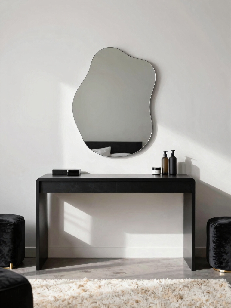 sculptural mirrors enhance elegance