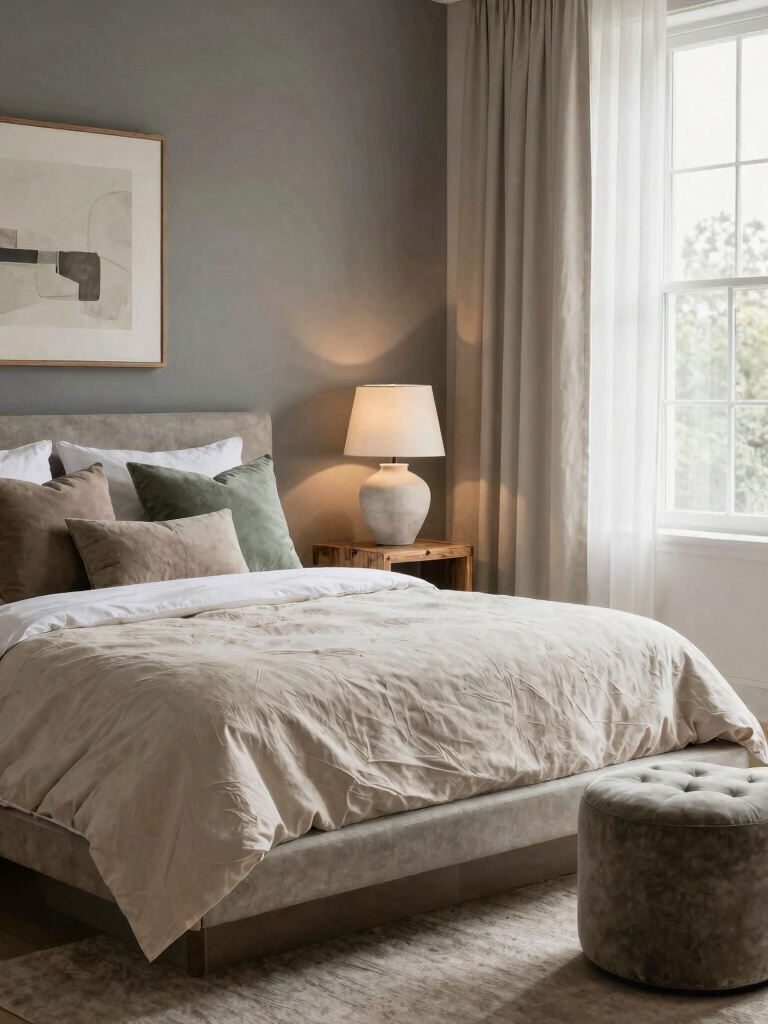 serene neutral guest room