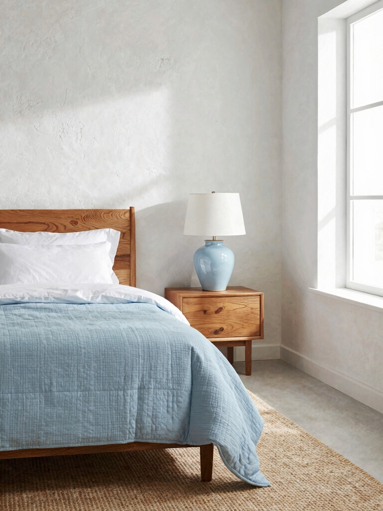 serene white and wood