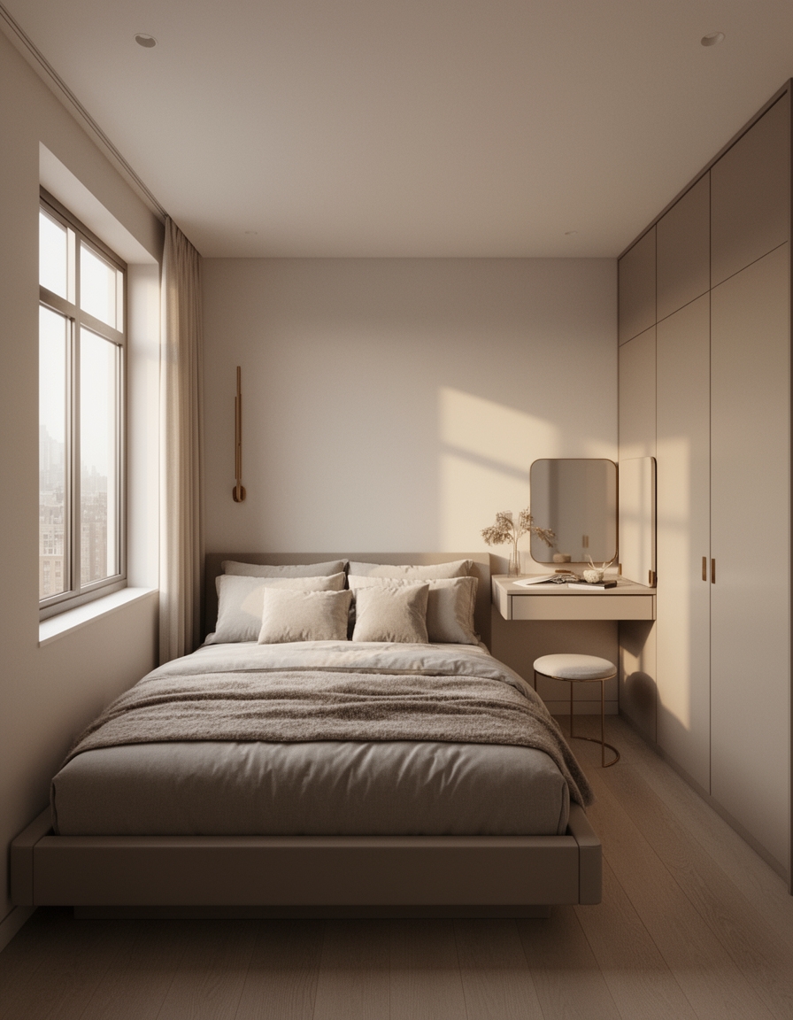 smart compact bedroom layout