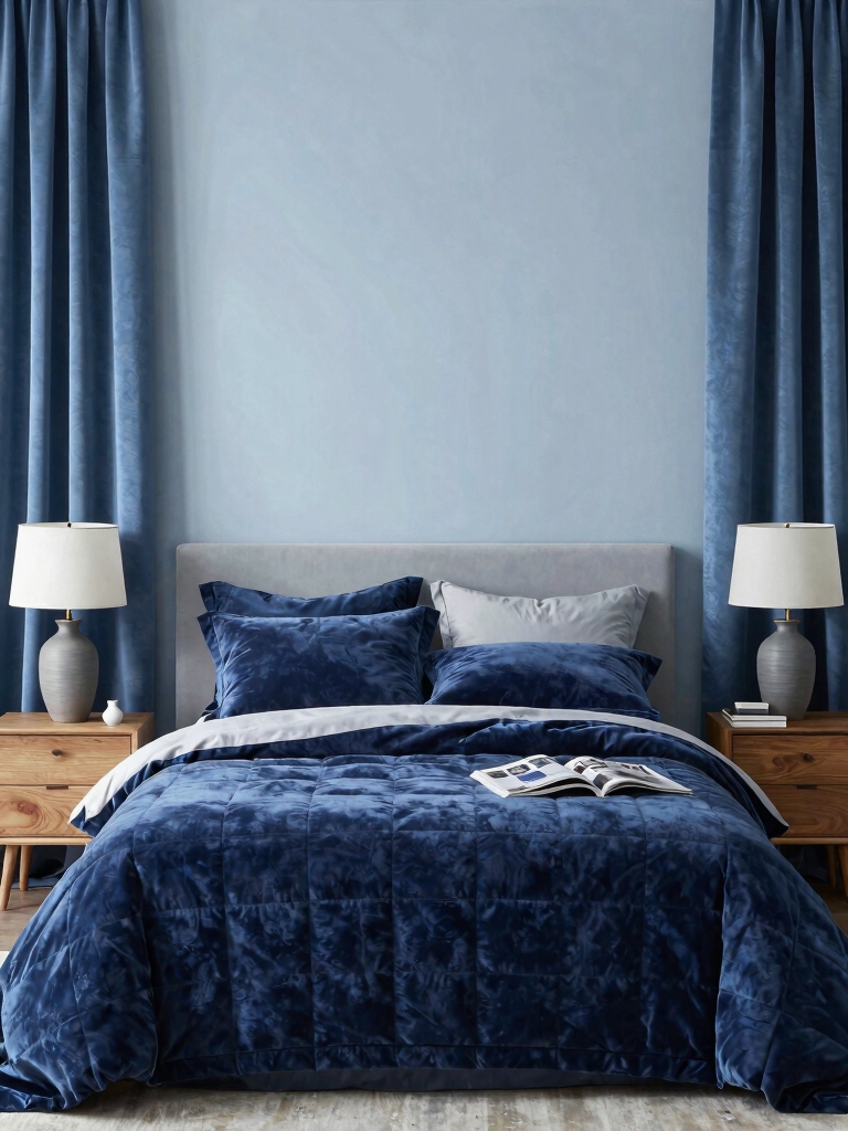 soft blue bedroom textures