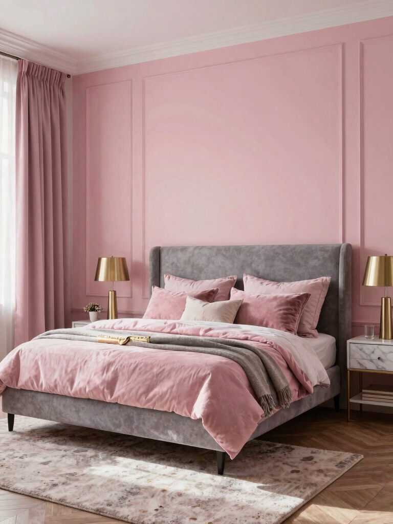 sophisticated pink and grey
