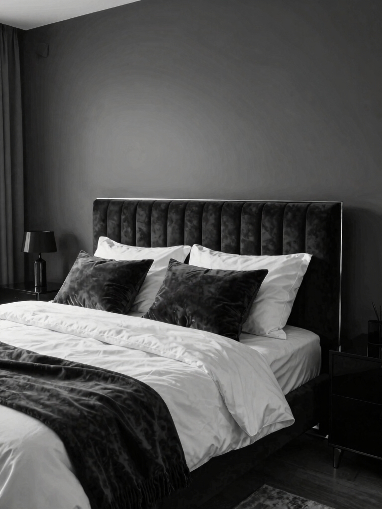 stylish black and white headboard designs