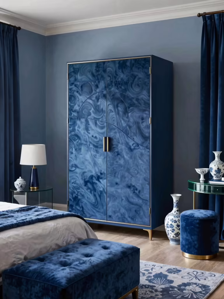 stylish blue bedroom inspiration