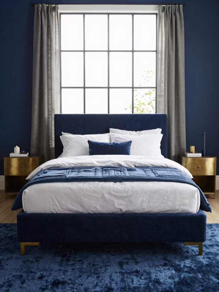 stylish blue bedroom inspiration