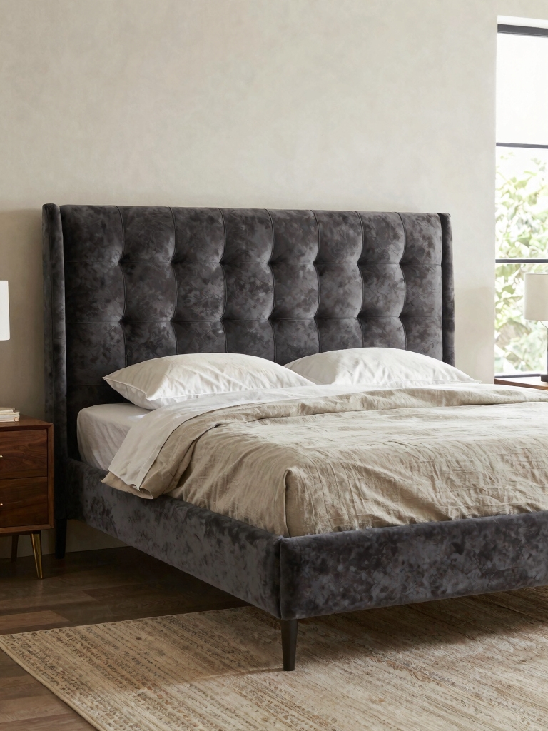 stylish dark grey headboards