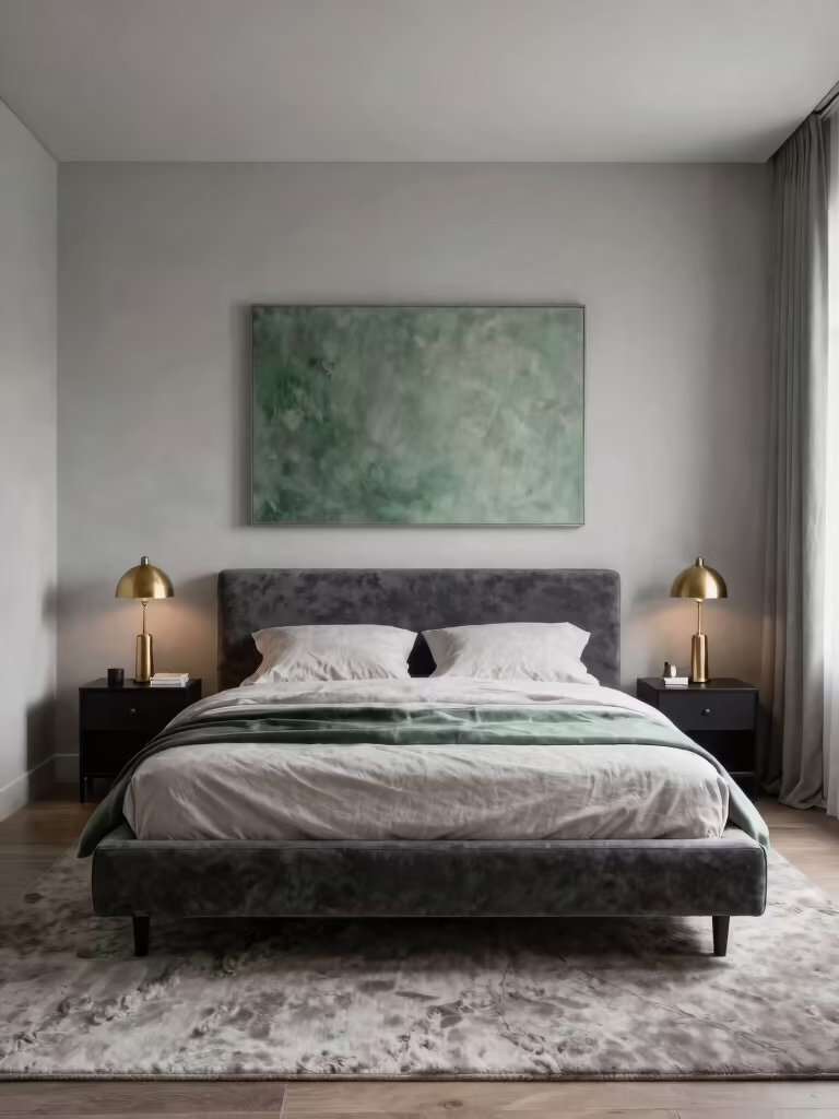 stylish gray and green bedrooms