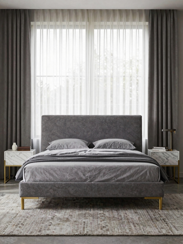 stylish grey bed inspiration