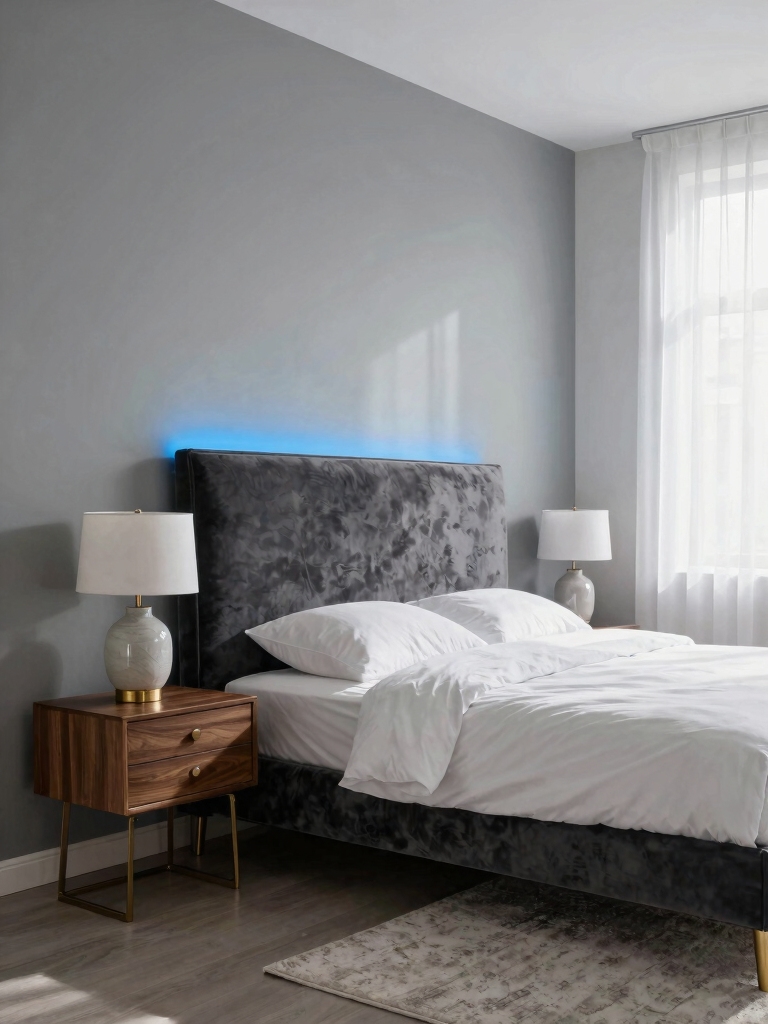 subtle blue accent touches