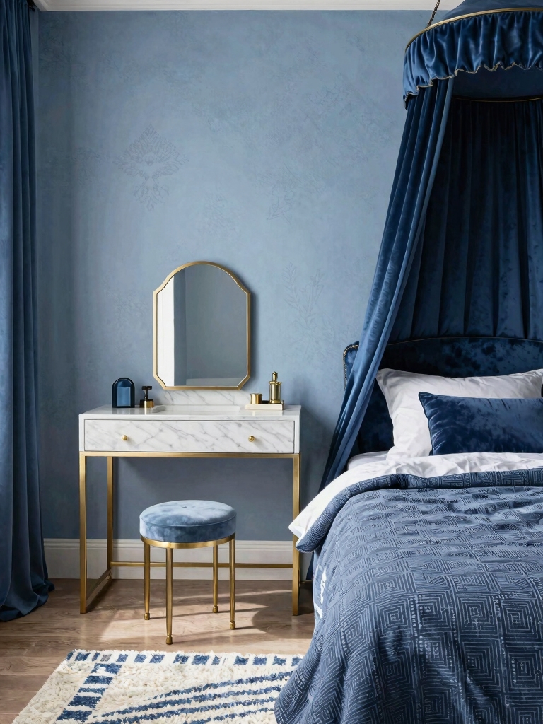 subtle textured blue interiors