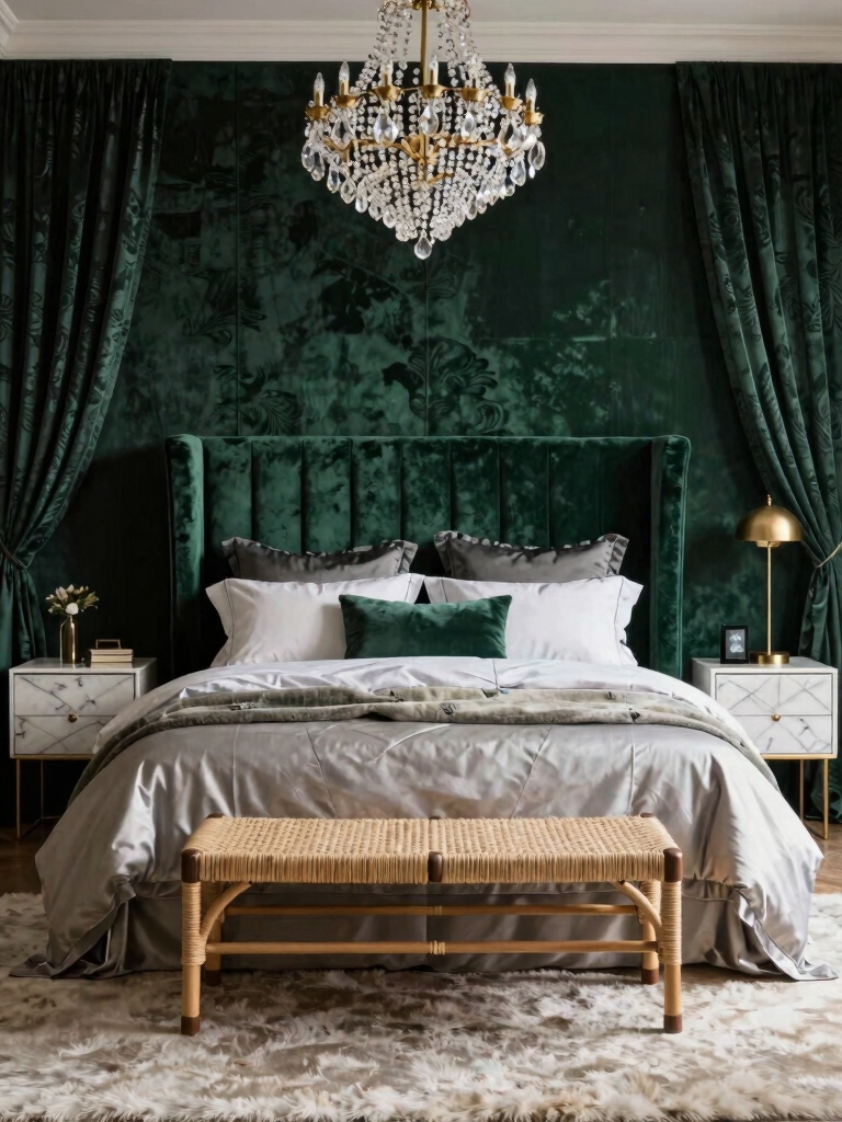 tactile opulence in bedrooms
