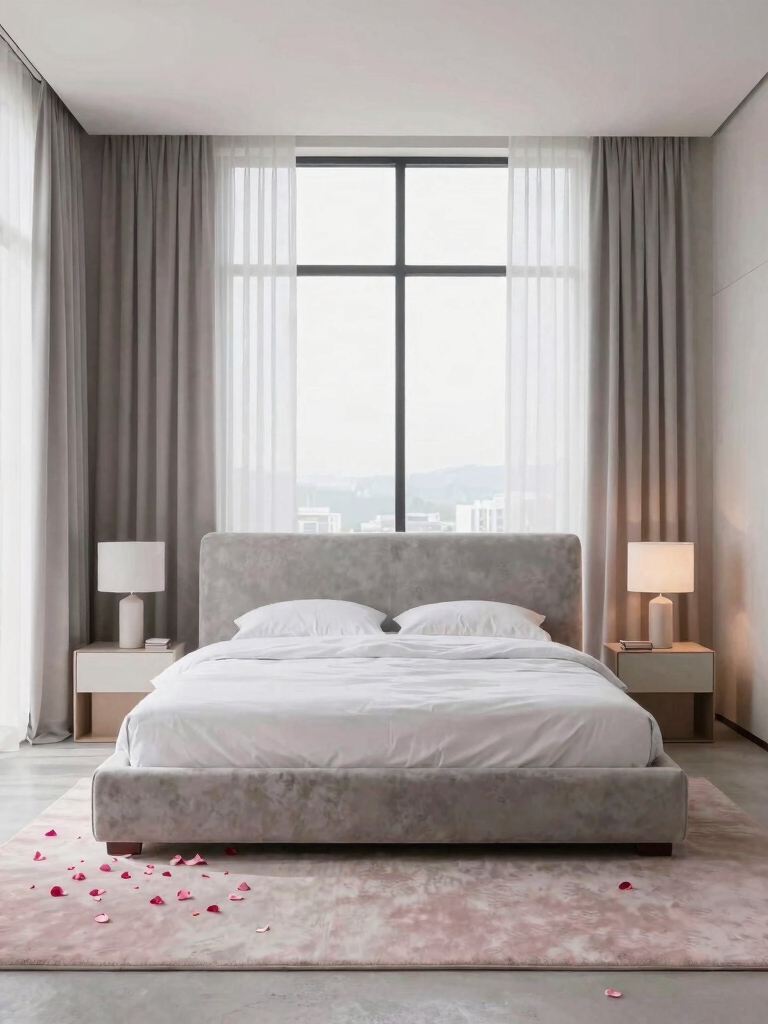 trendy grey and pink decor