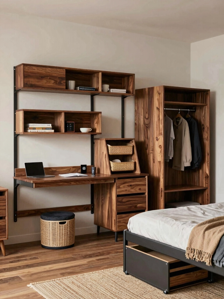 vertical storage and multifunctional furniture
