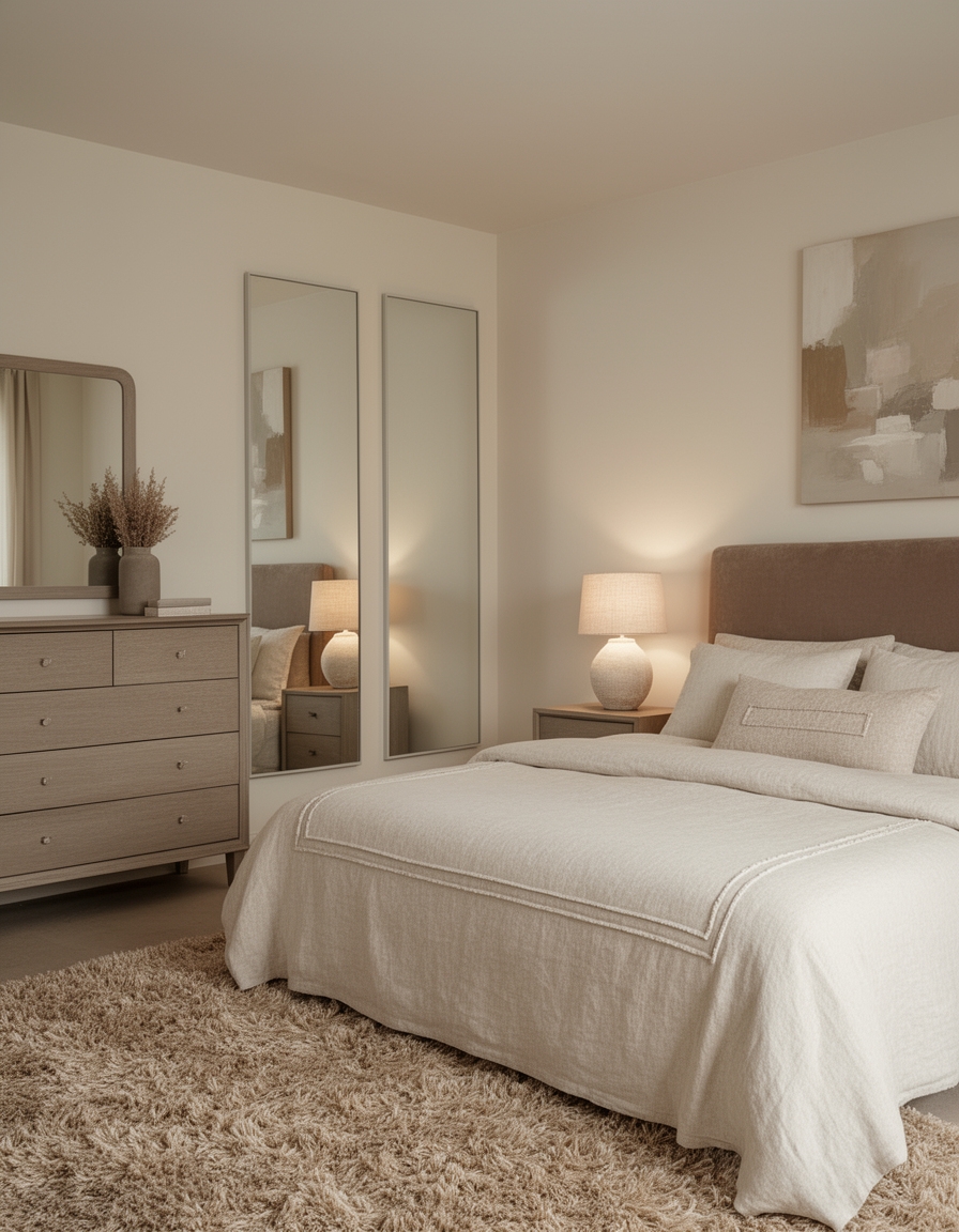 warm neutrals for spaciousness
