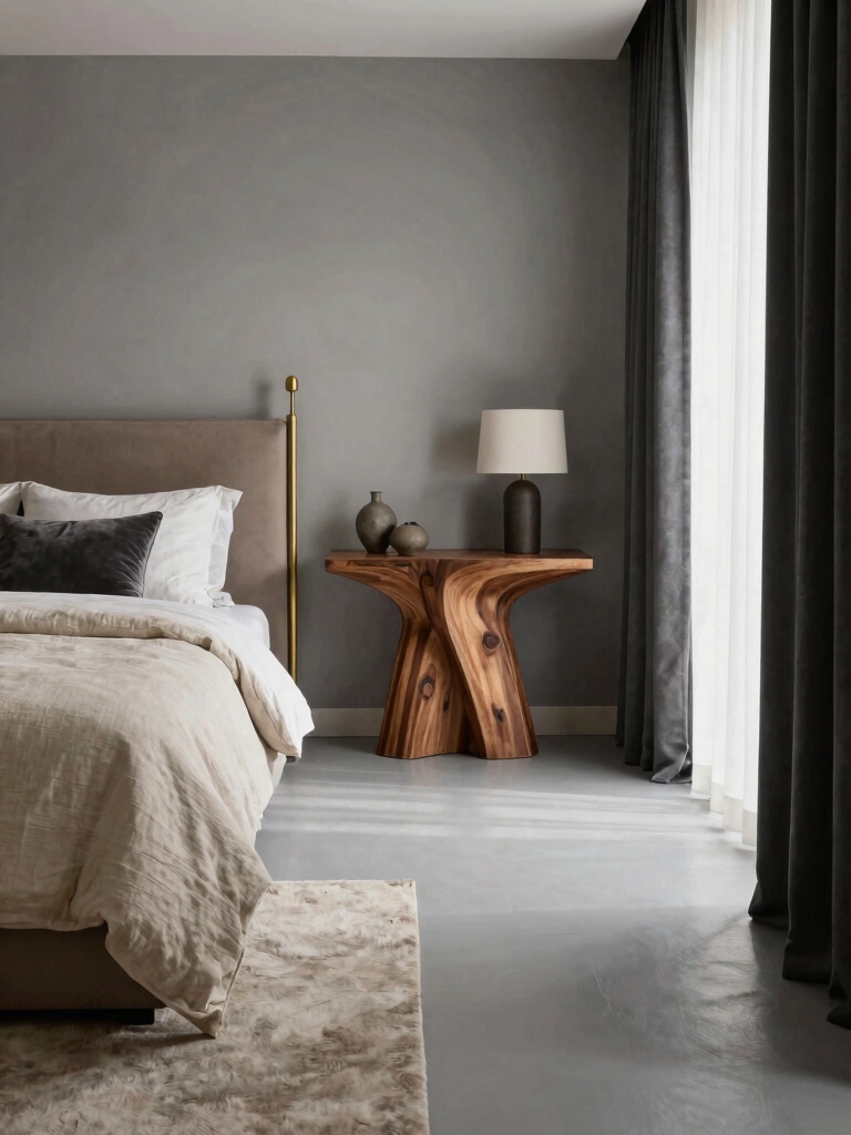 warm wood meets cool grey