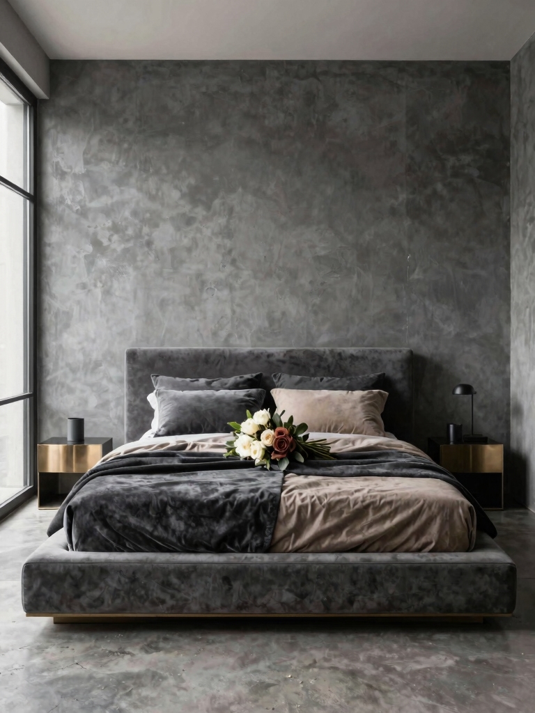 warmth in charcoal spaces