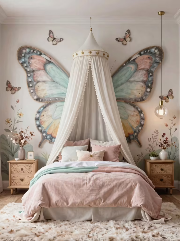 whimsical butterfly themed bedroom designs