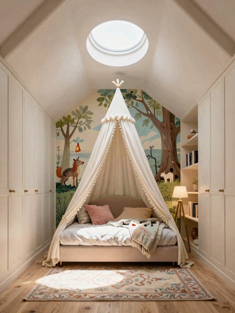 whimsical safe attic bedroom