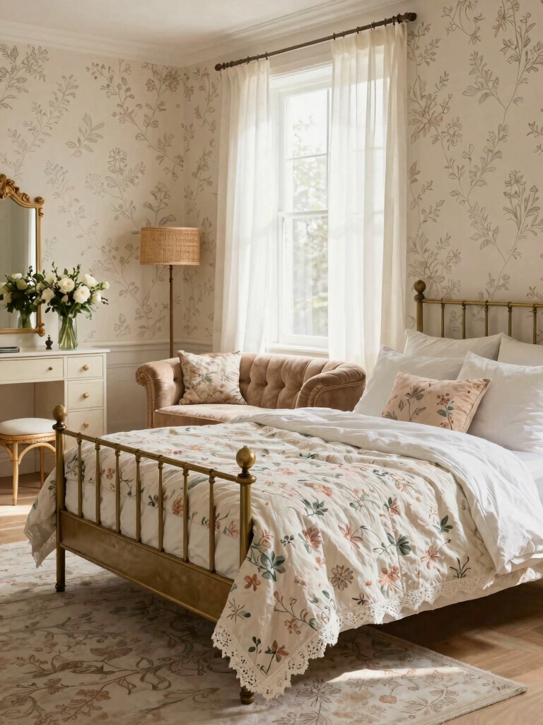 balanced vintage floral accents