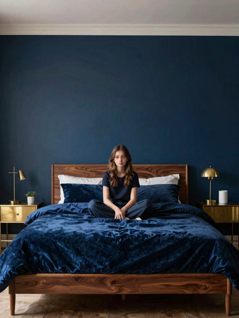 bold blue wall elegance