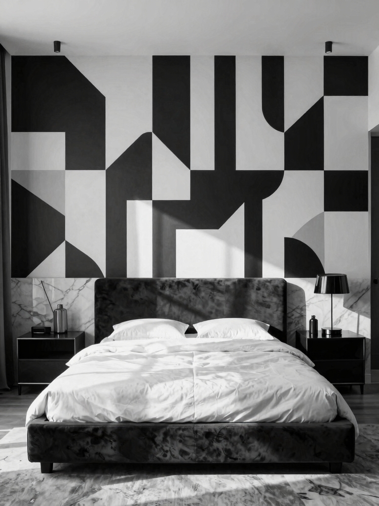 bold geometric drama layering