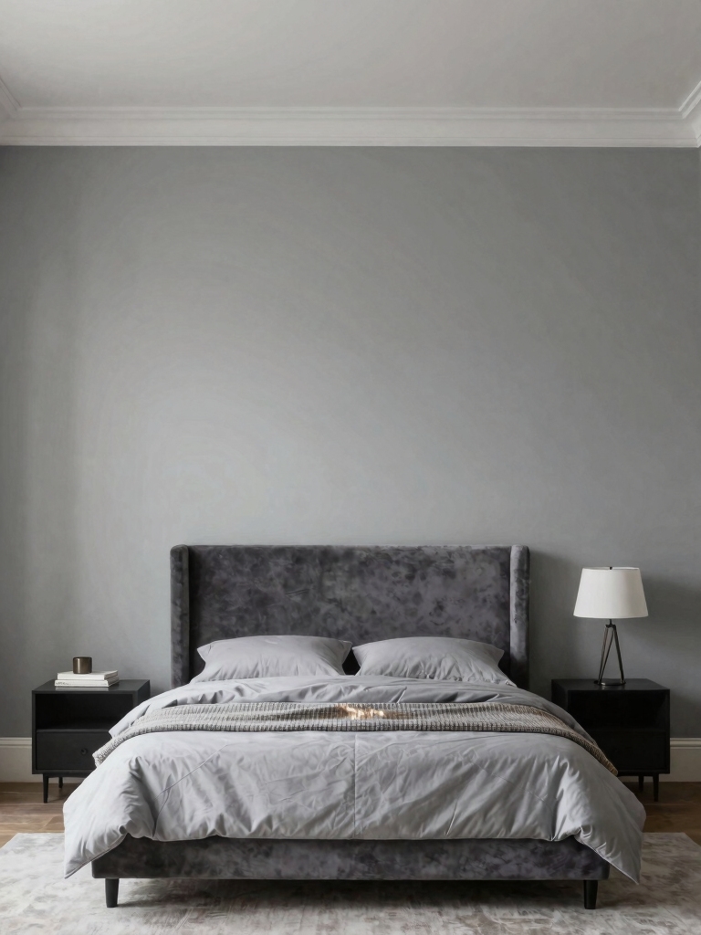 calm grey walls enhance elegance