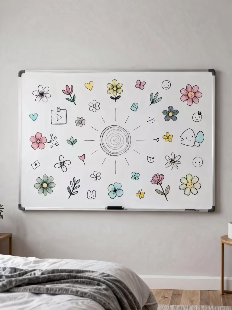 charming whiteboard wall decor