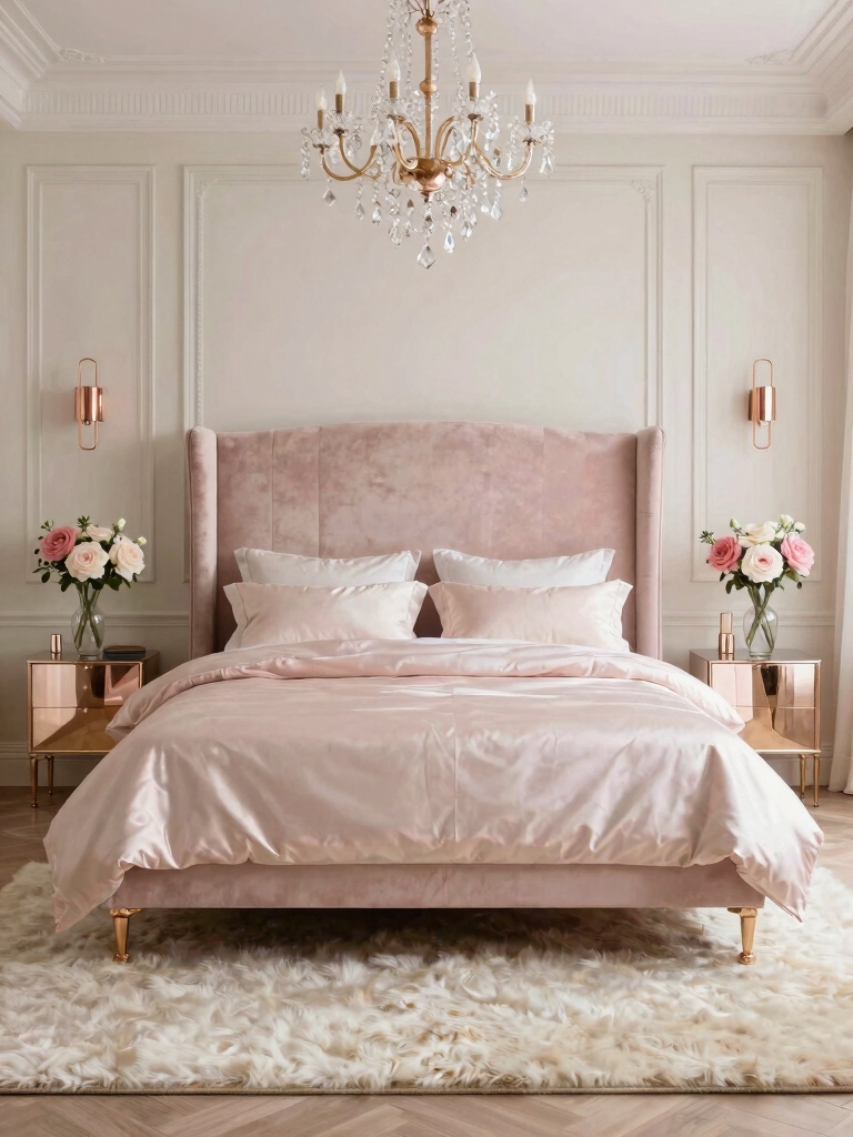 chic pink and white bedrooms