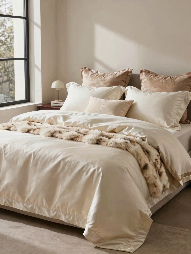 comfortable layered bed linens