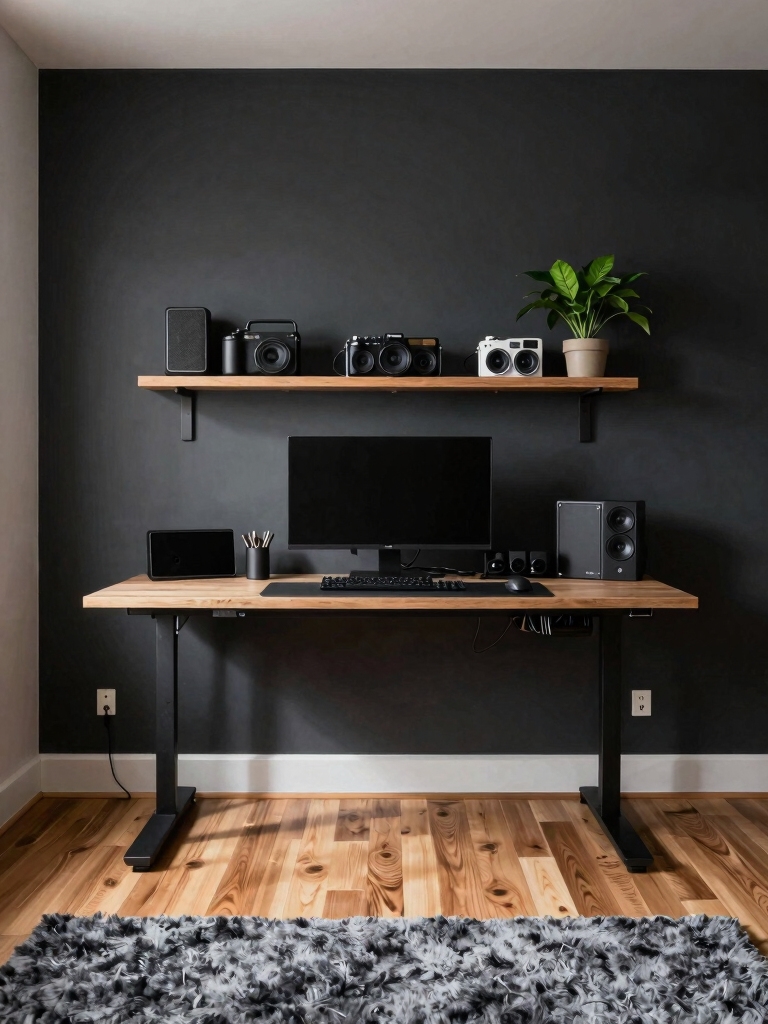 comfortable organized gaming nook