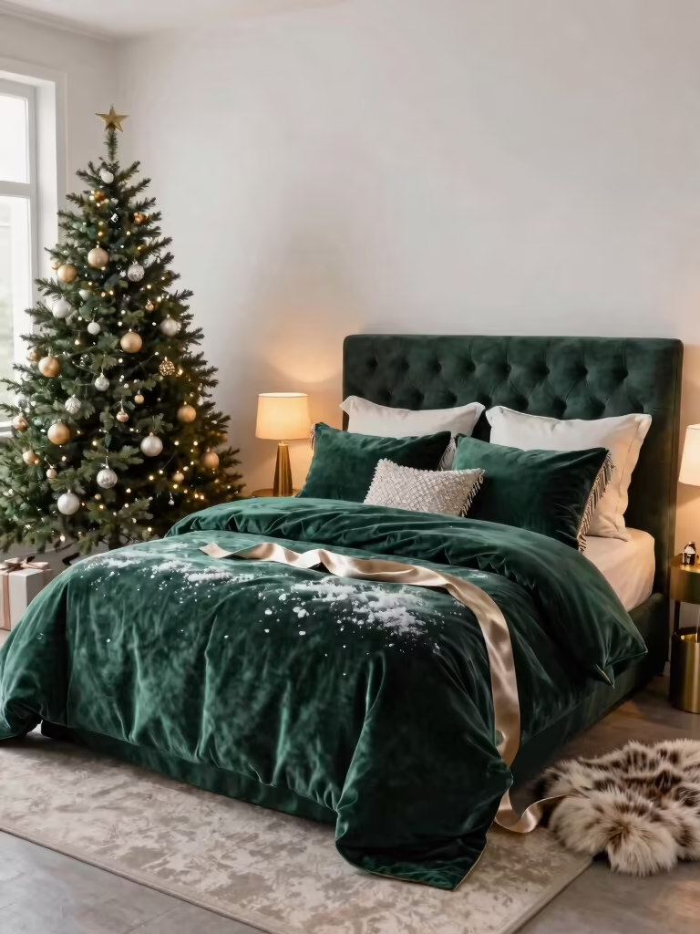 cozy festive bedroom decor