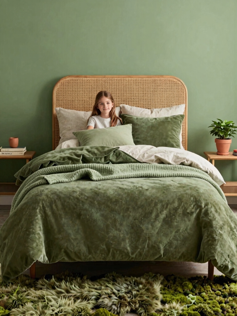 cozy layered green textures