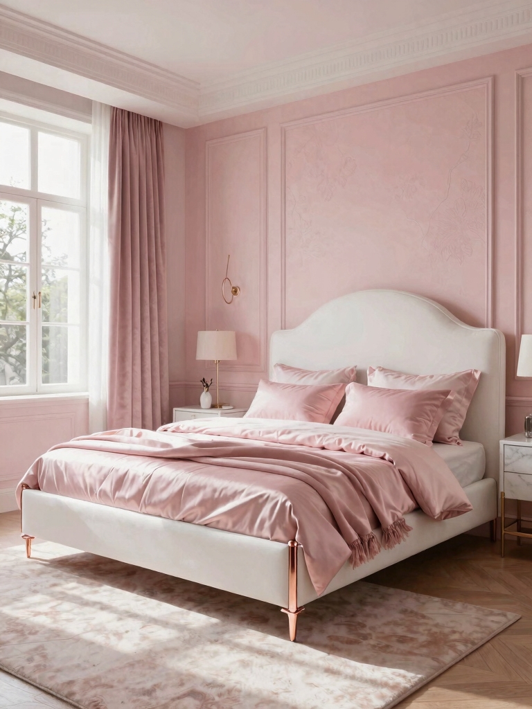 elegant pink wall treatments