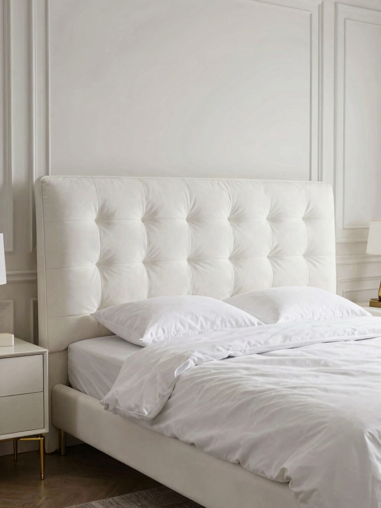 elegant upholstered white headboards
