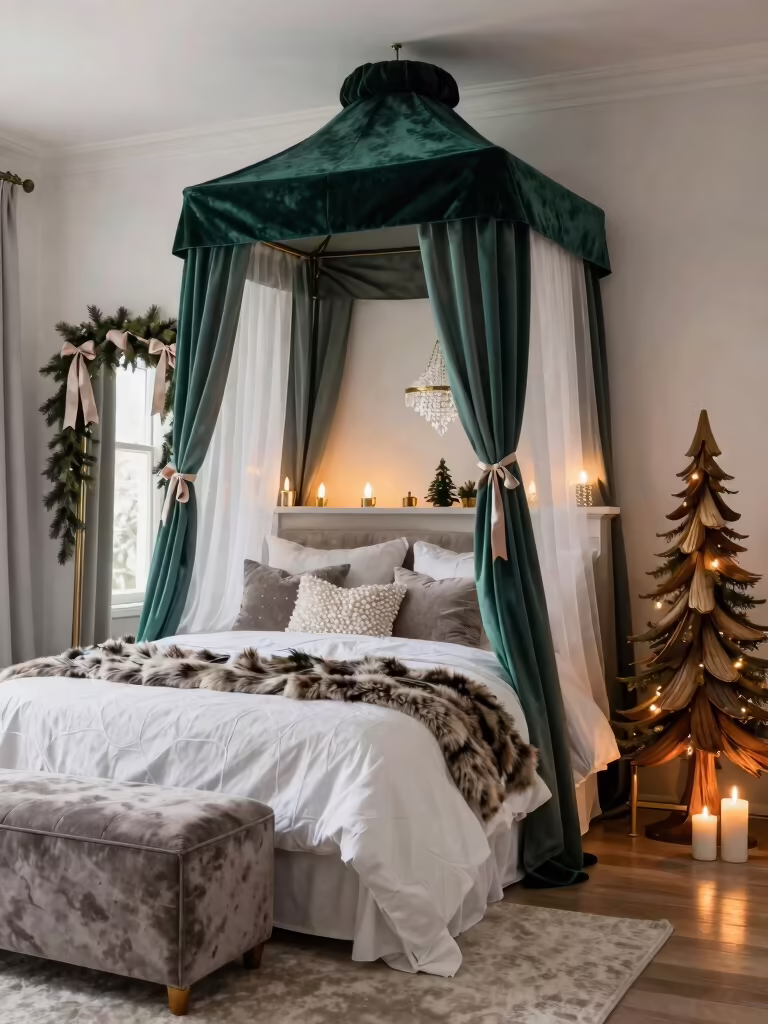 enchanting christmas bedroom decor