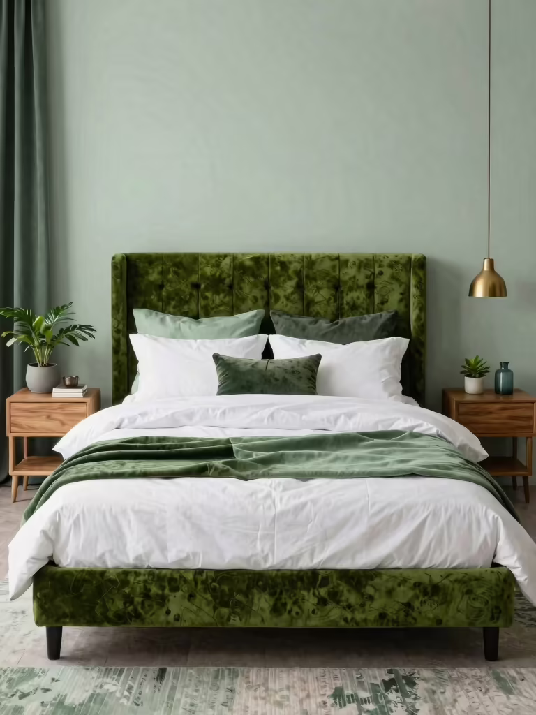 fresh green bedroom inspiration
