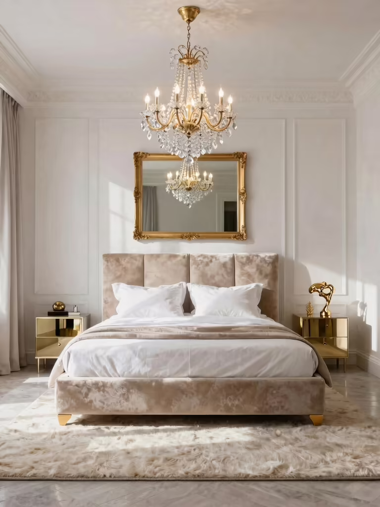 glamorous white and gold decor