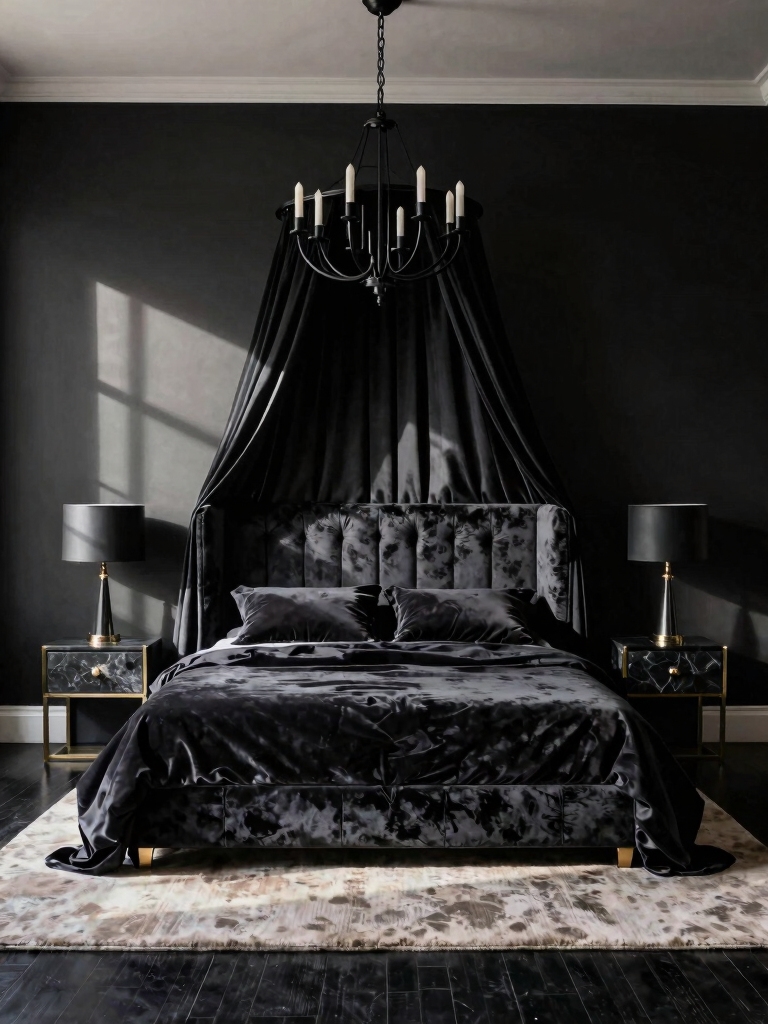 luxurious inviting black bedrooms