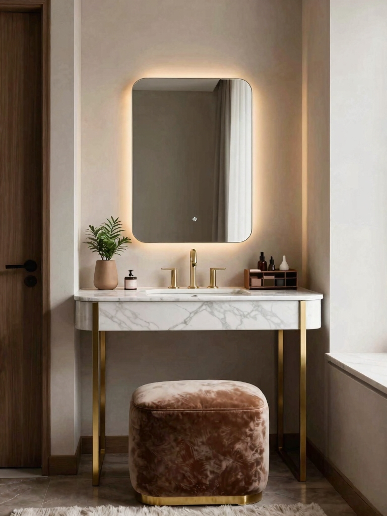 luxurious small space vanity design