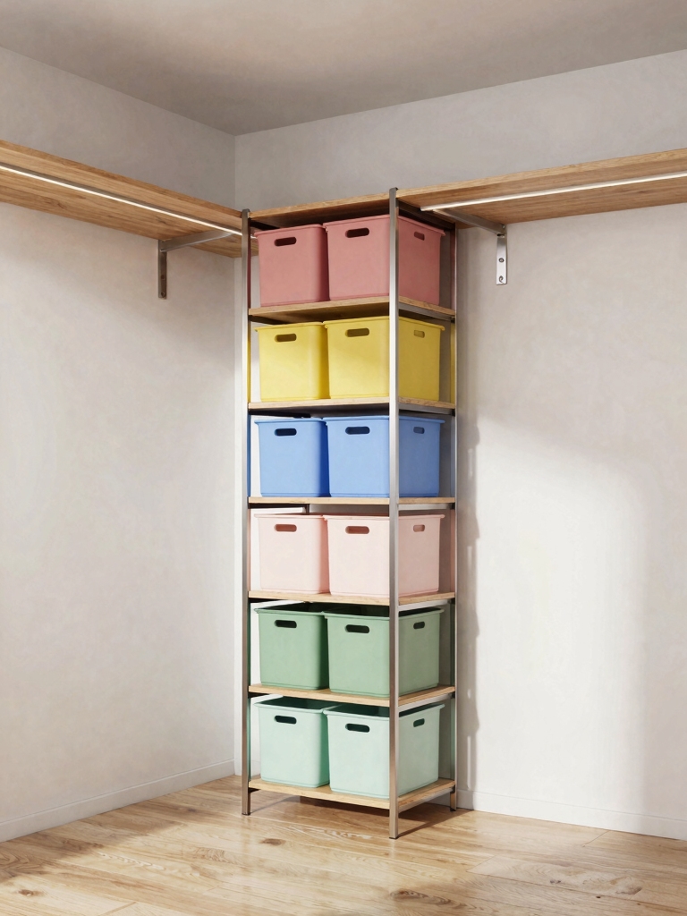 maximize space with vertical shelving
