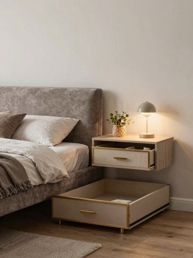 minimal bedside storage solutions